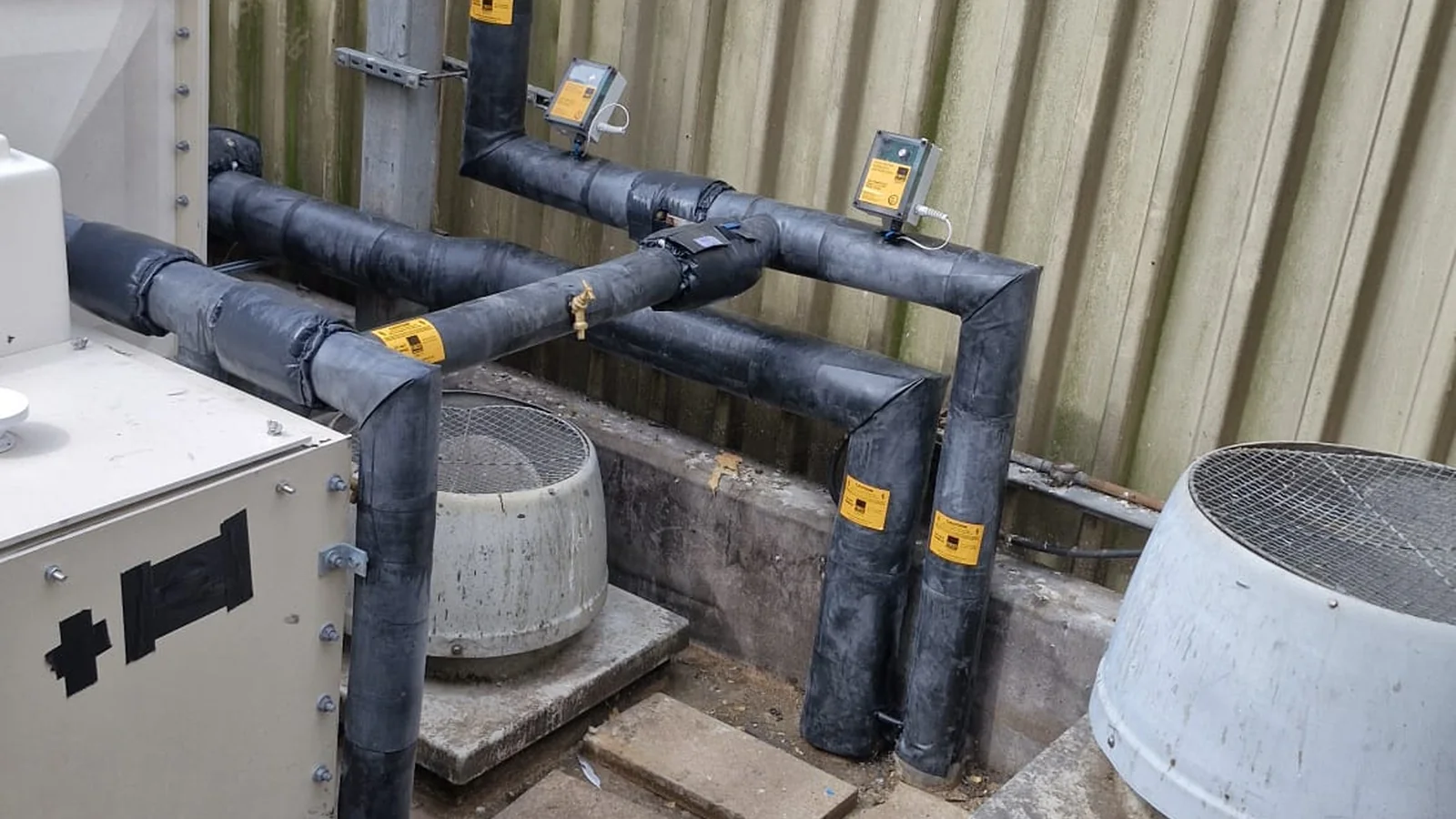 Hospital plant-room insulation progress and access detail