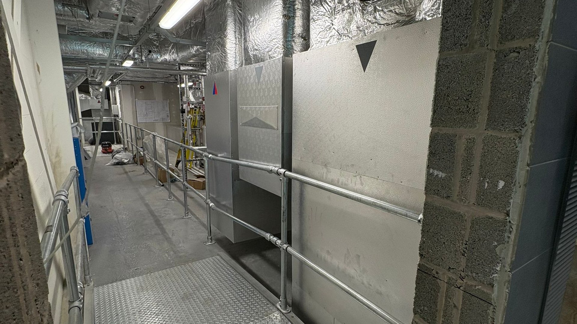 Completed ventilation insulation within an operational public leisure facility