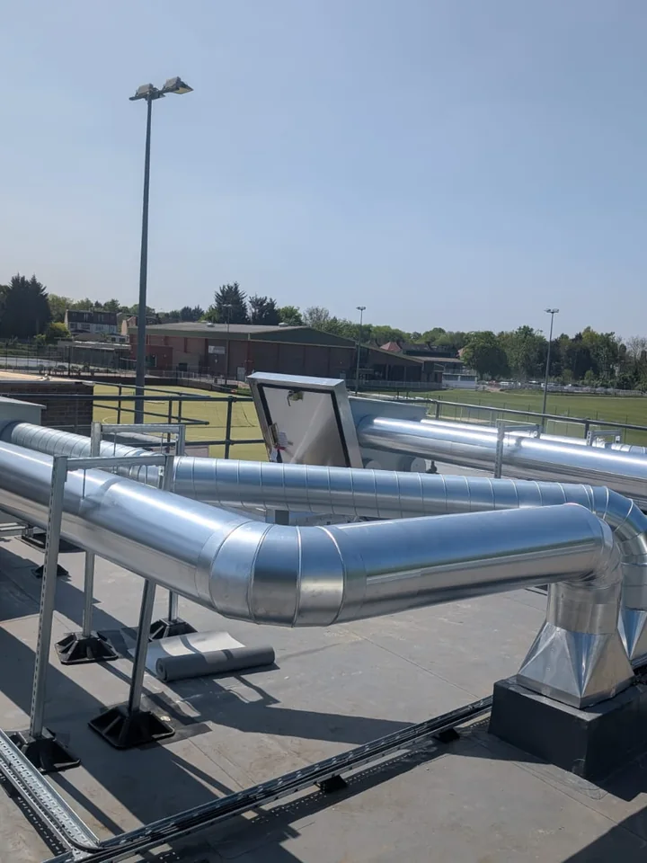 Education building plant services with insulated pipework