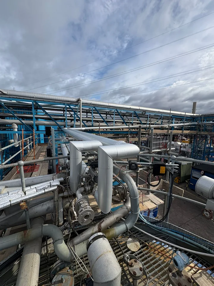 Petrochemical pipe racks with insulated process services