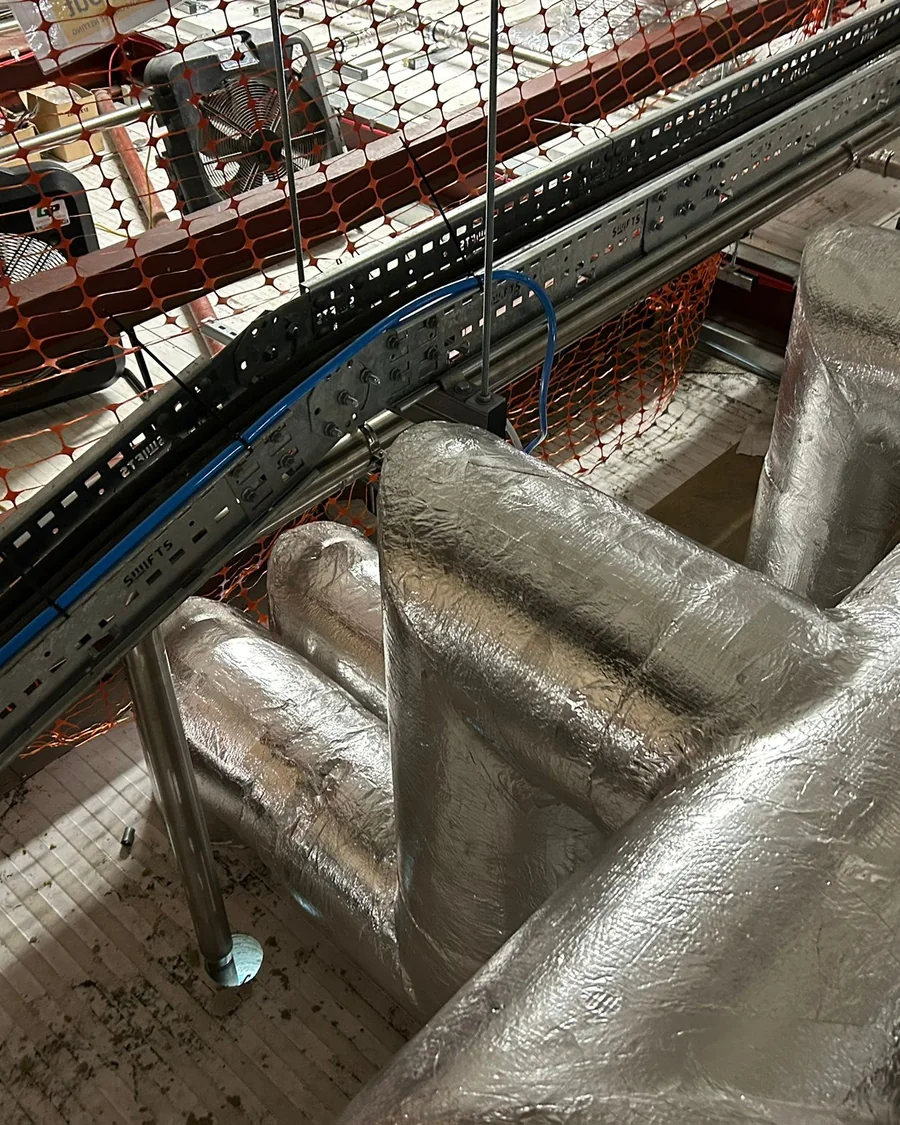 Enviroshield insulated commercial pipework with finished cladding