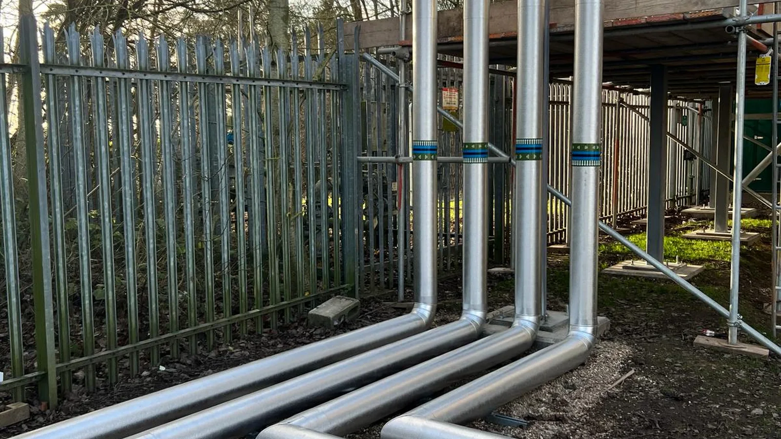 Completed industrial insulation route with practical site access