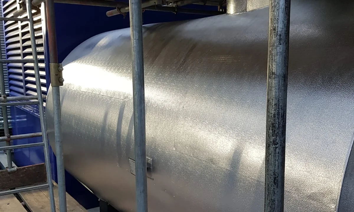Aluminium-clad insulated exhaust vessel completed by Enviroshield