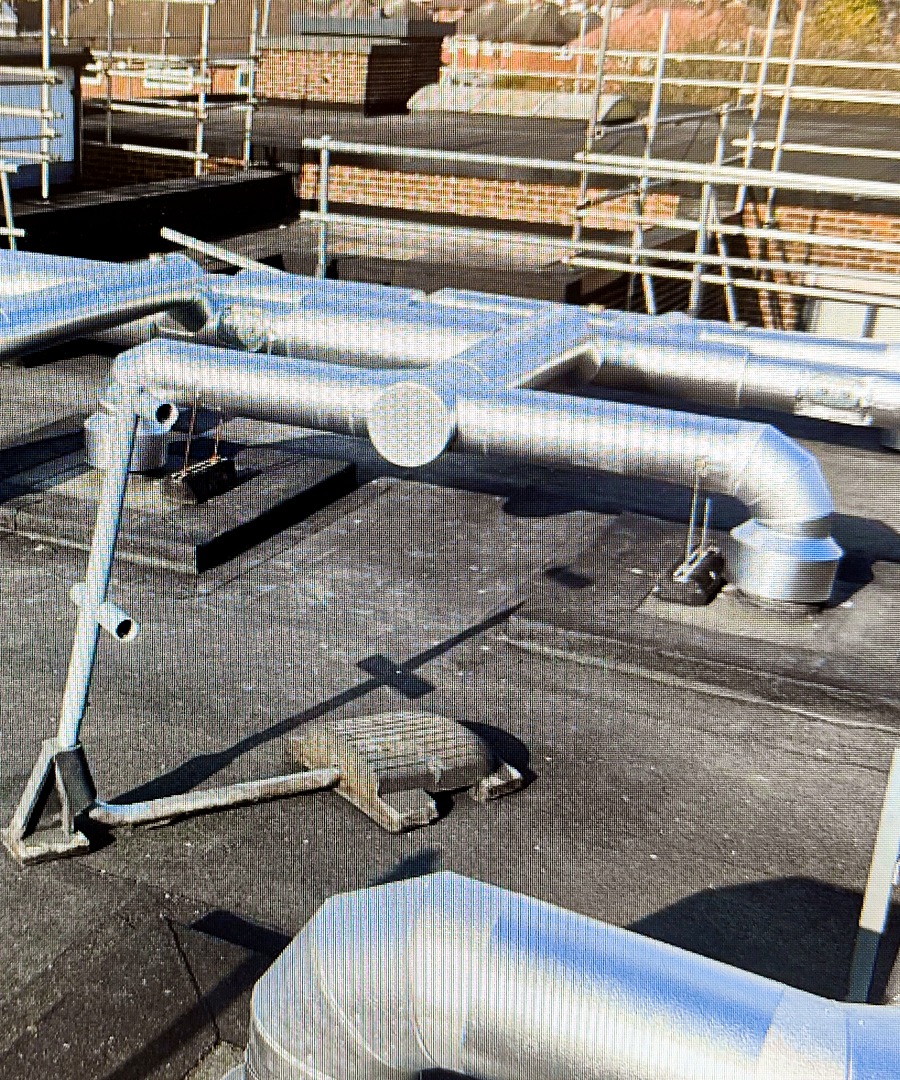Close-up of Assure Gas roof services insulation and cladding detail