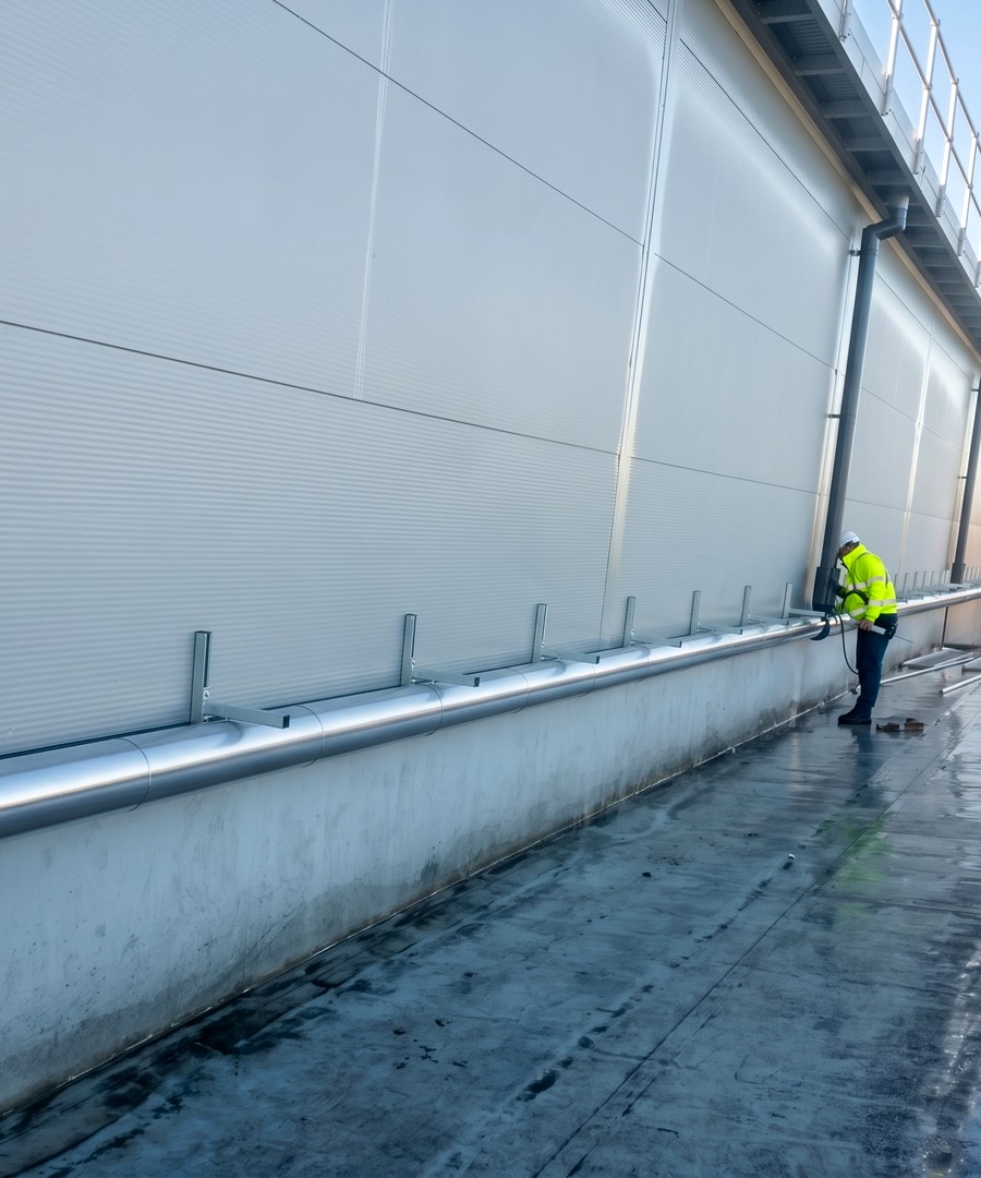 Hatchery case study view showing insulated external services and clean finish alignment