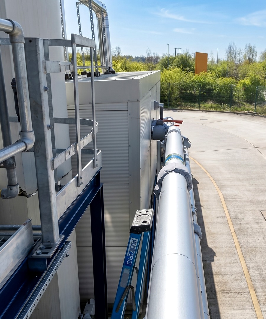 IKEA external ductwork installation with grey weatherproof finish