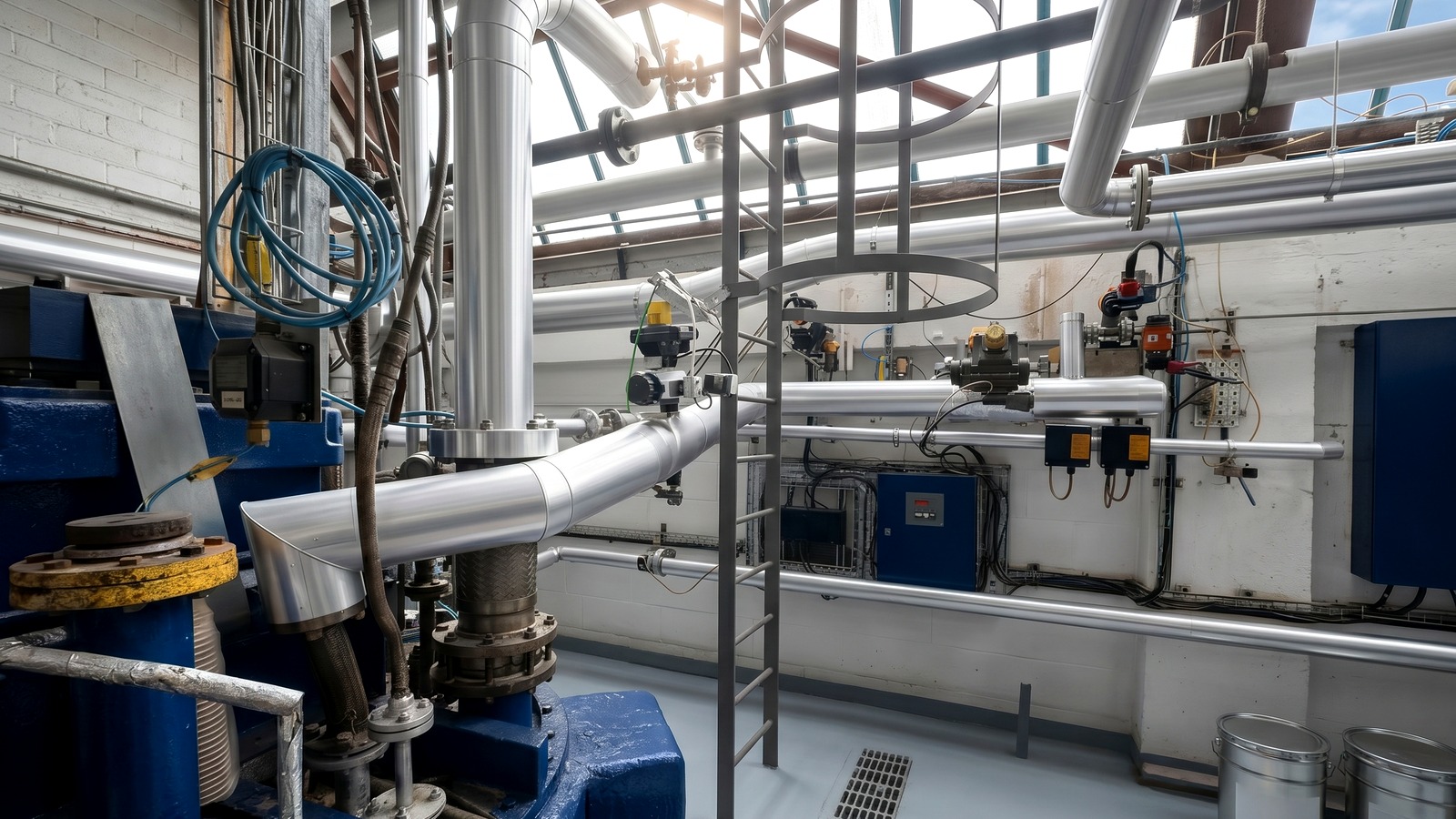 Cold store insulation and cladding support for temperature controlled service areas