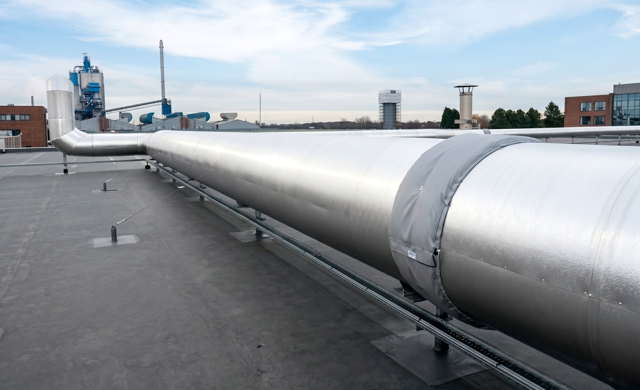 Industrial insulation package with live site access and service-route coordination