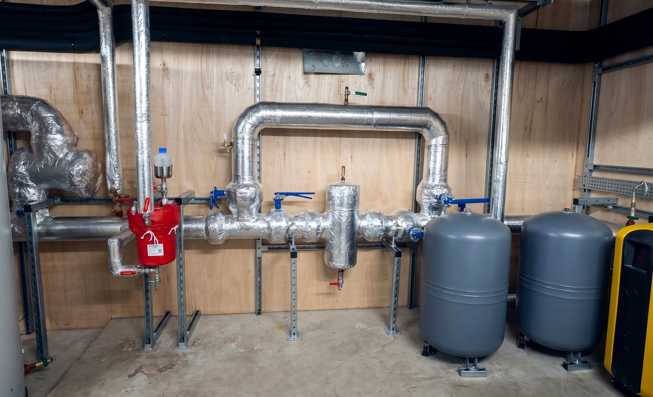 W.E.S.S. project image showing insulated plant-room services in Milton Keynes