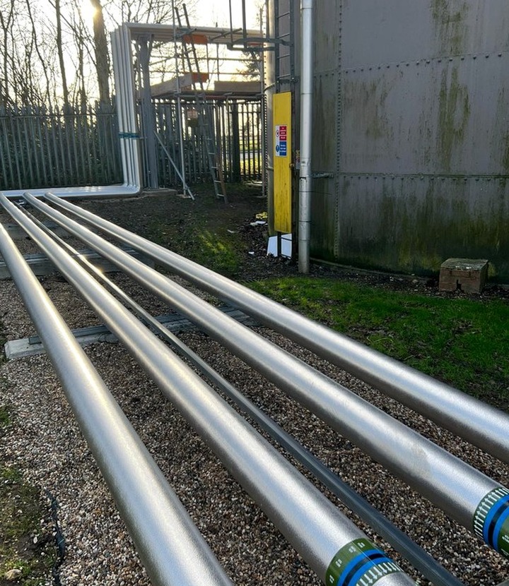 Pipework insulation detailing around valves and fittings in a plant area