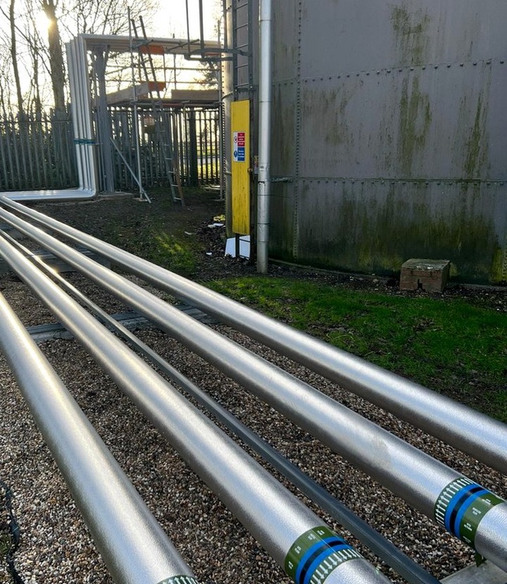 Pipework insulation support for commercial heating and plant services