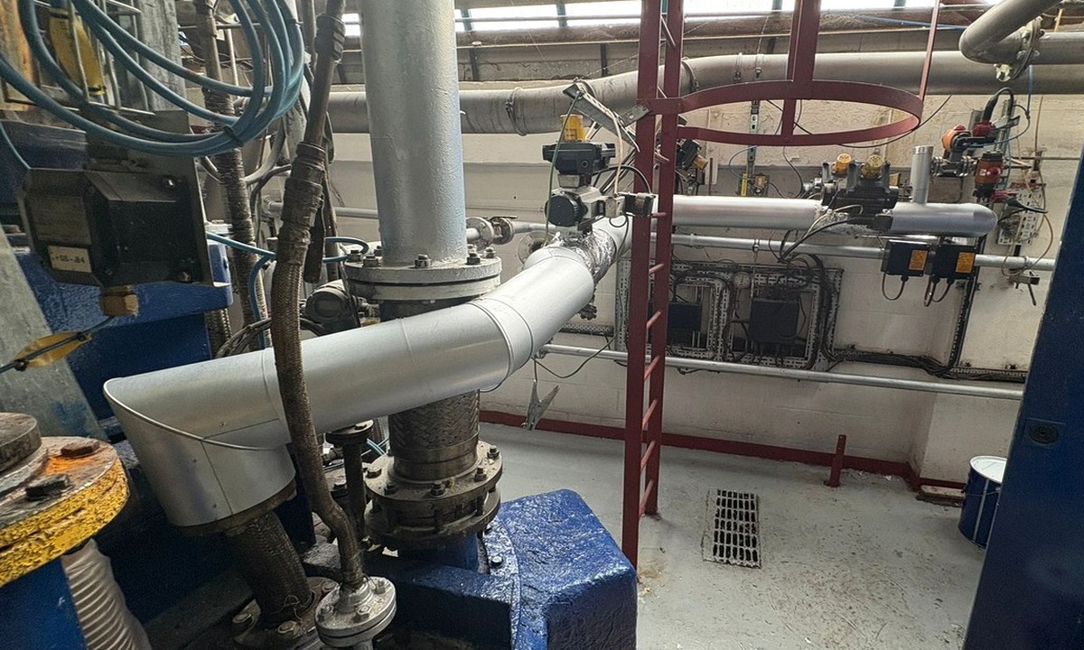 Plant room insulation across exposed mechanical services