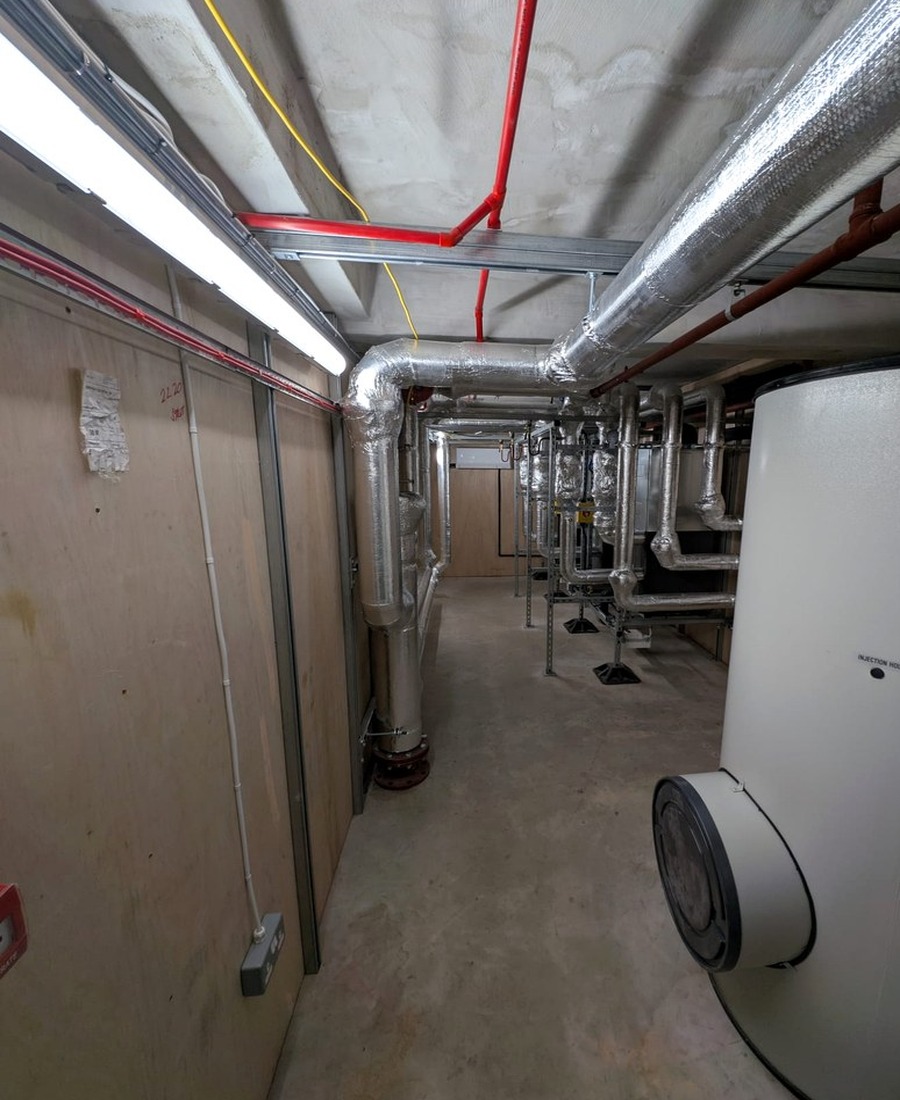 Plant room insulation with tidy handover standard