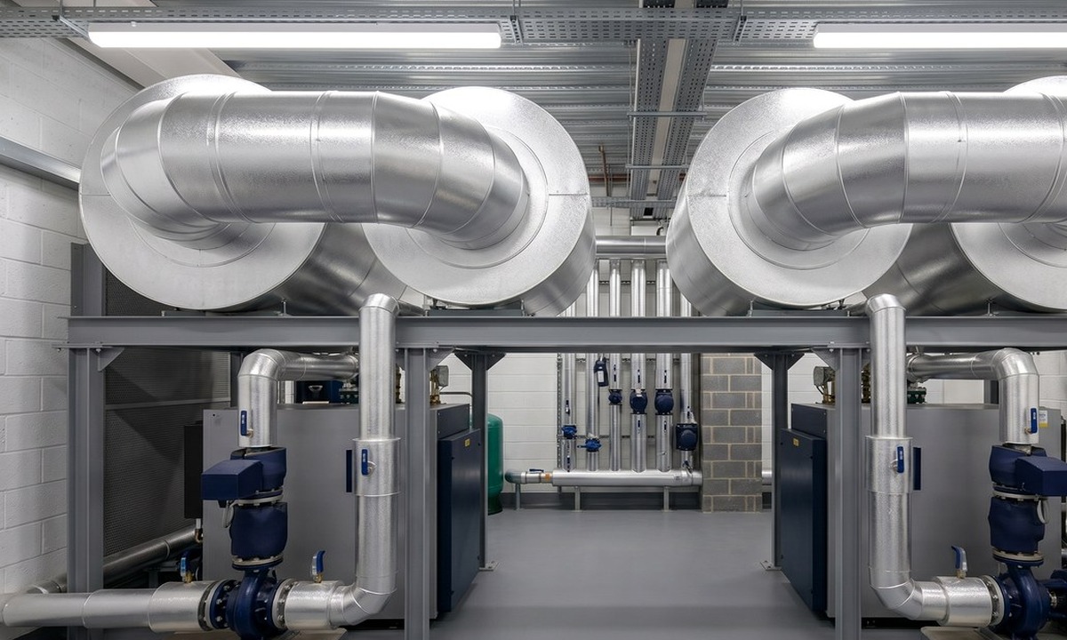 Residential development insulation around communal plant services
