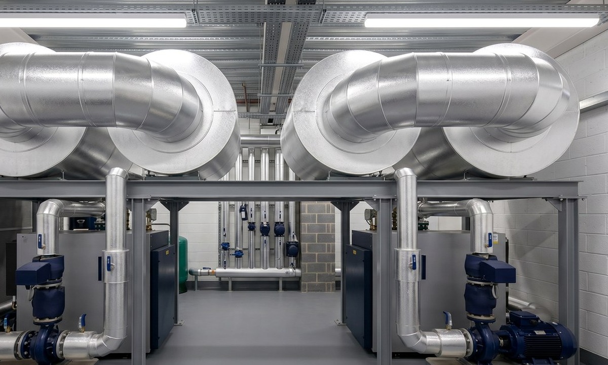 Residential development insulation detail around risers, plant and handover-ready routes