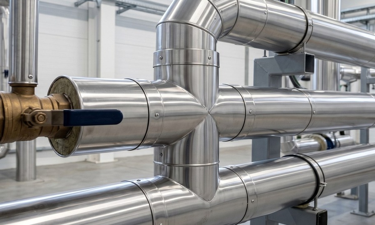 stainless steel cladding route for pipework and hygiene-led service areas