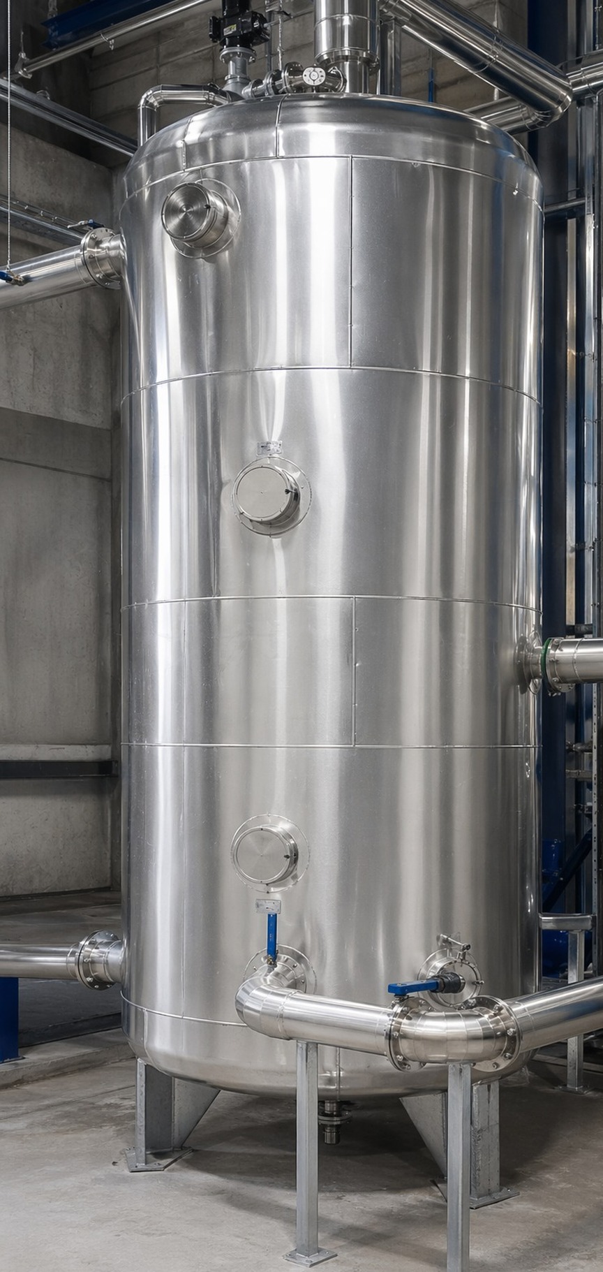 Commercial tank insulation with protective outer finish