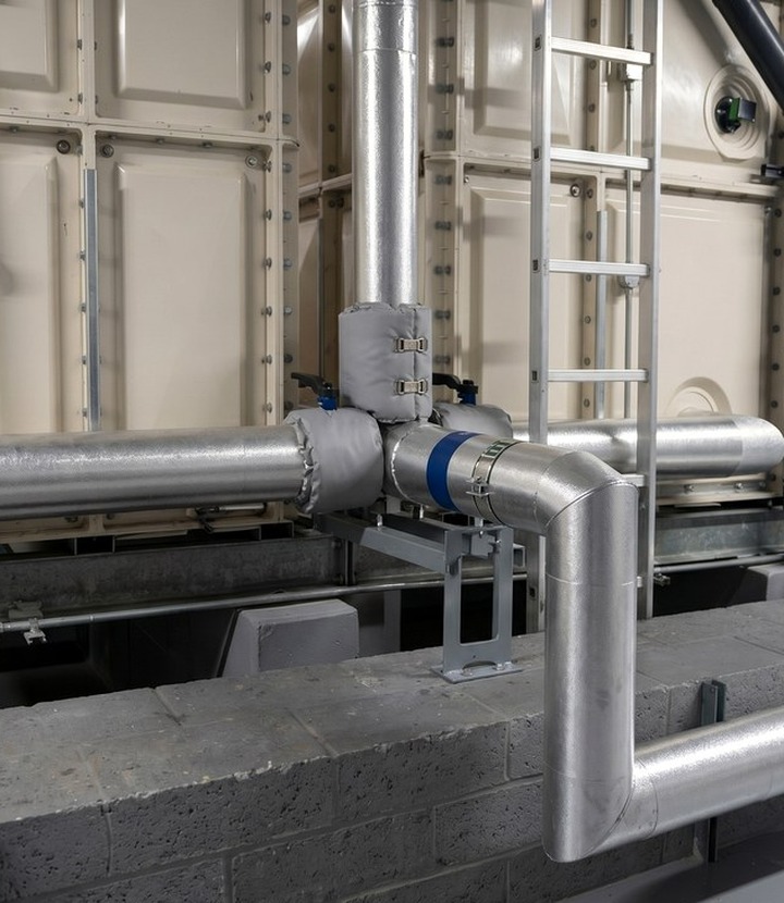Utilities insulation detail around process services and access points