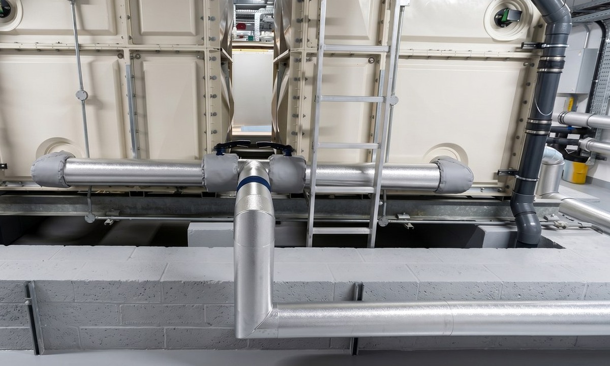 Utilities insulation around treatment plant pipework