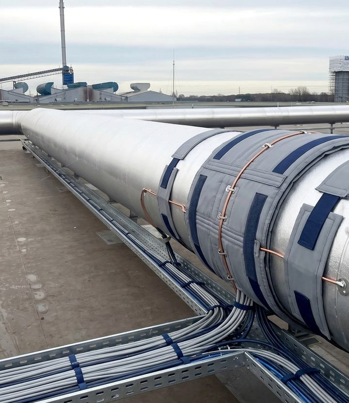 Utilities insulation detail around maintenance-heavy process services