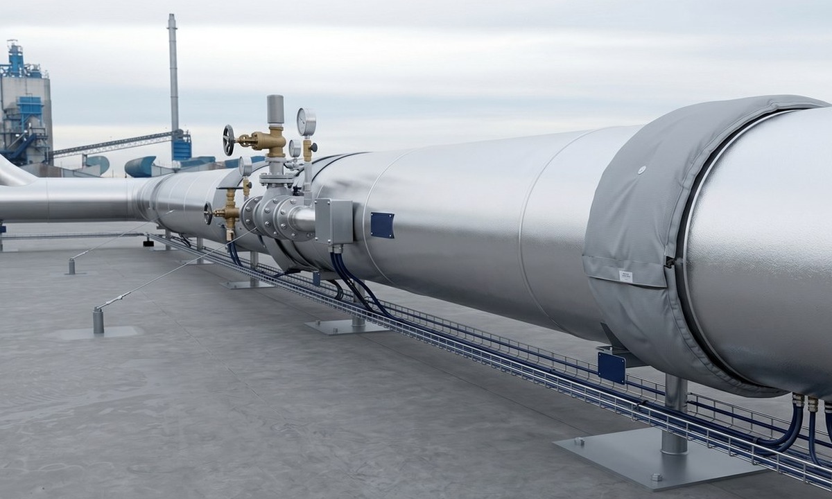 Utilities insulation on exposed treatment plant pipework