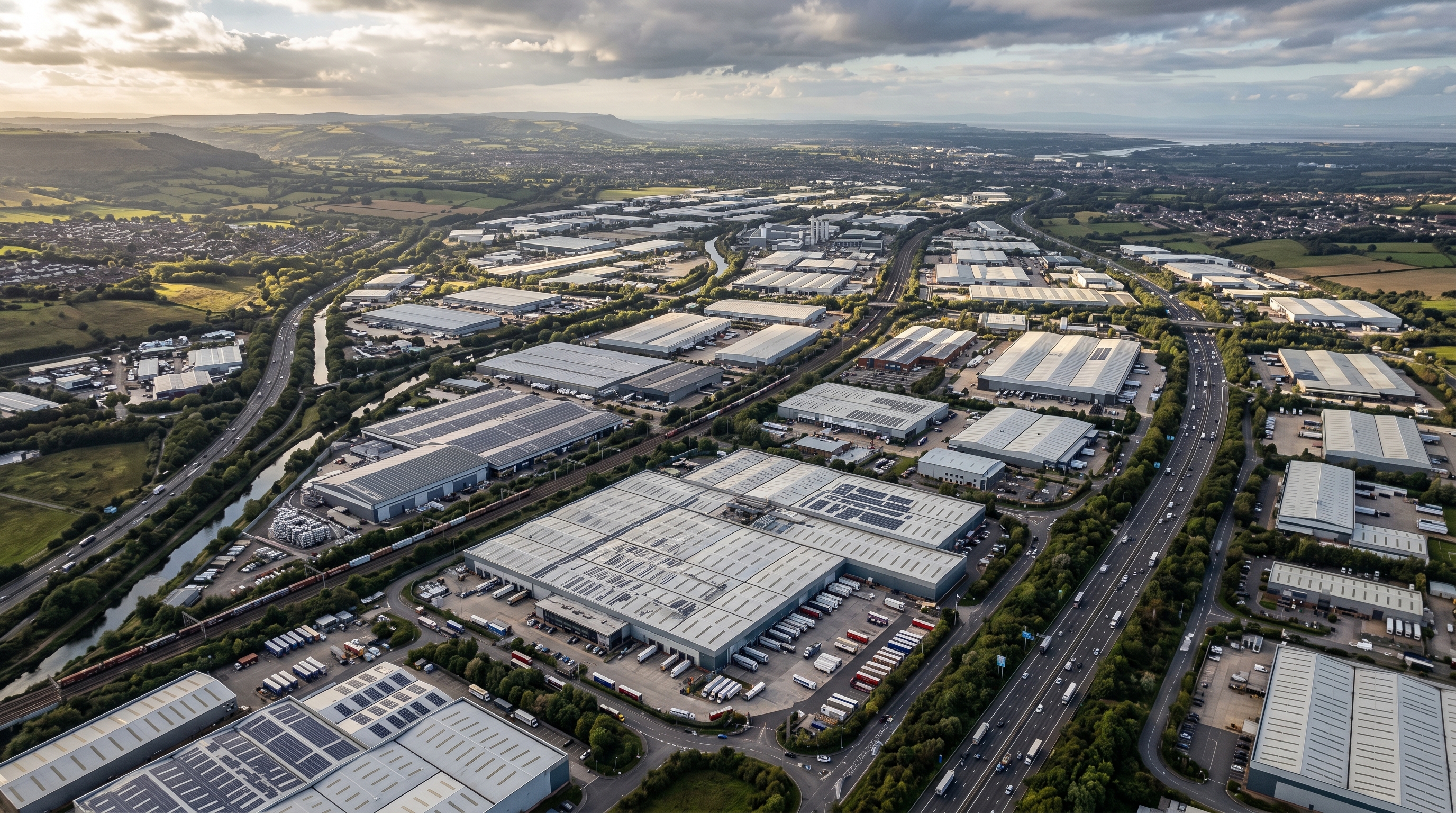 Aerial commercial and industrial coverage image for Enviroshield areas we cover