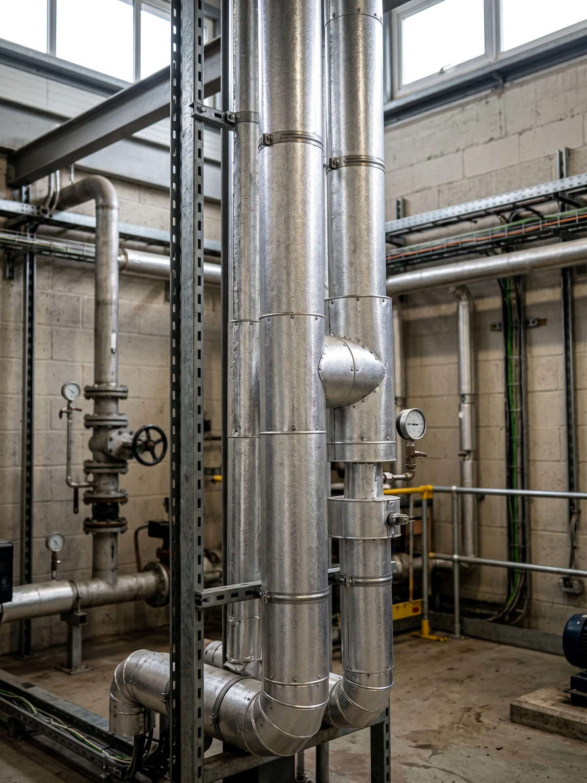 Wrapped insulation installation on commercial service pipes
