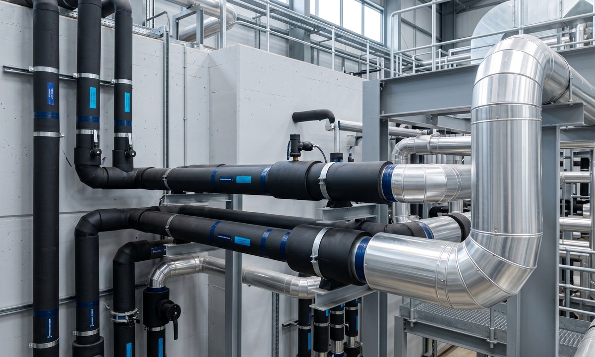 Chilled water pipework insulation around valves and risers