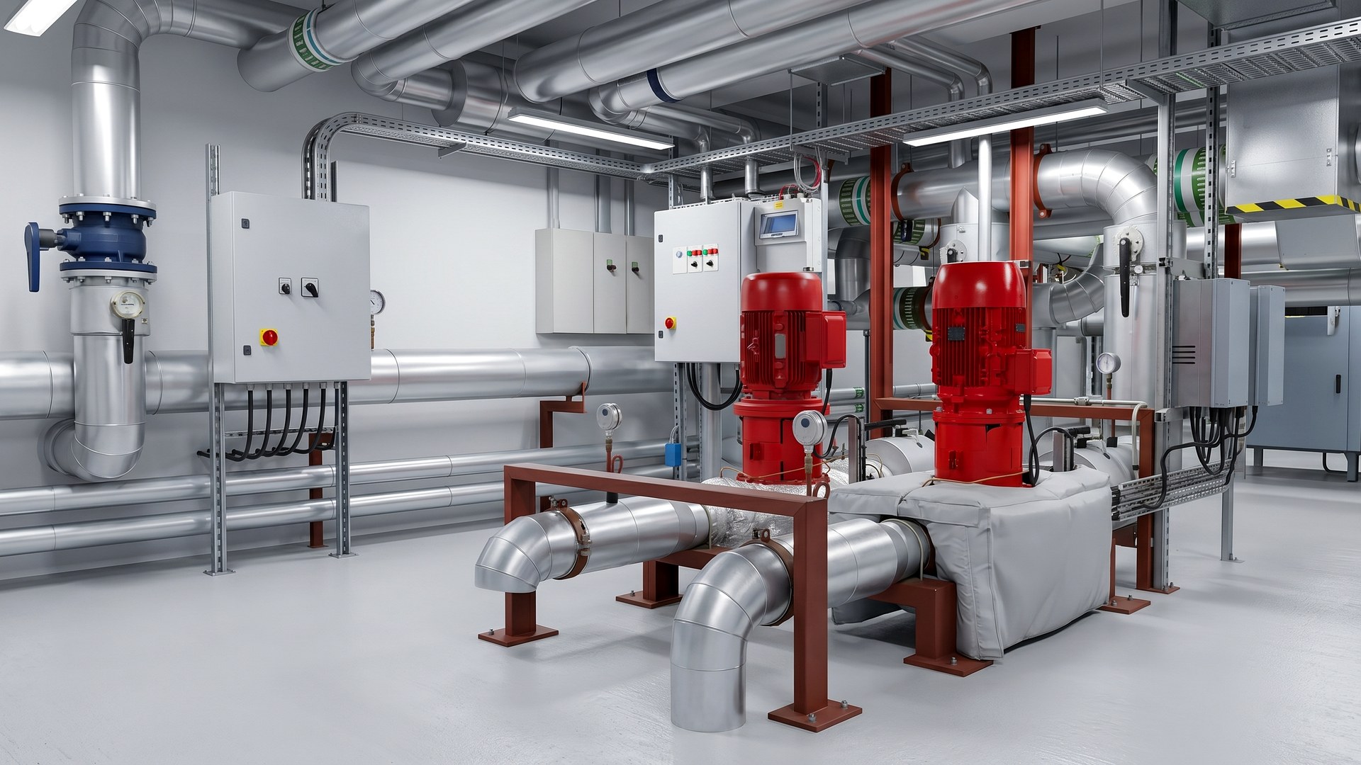 Data-centre insulation across critical chilled-water, generator and rooftop service routes