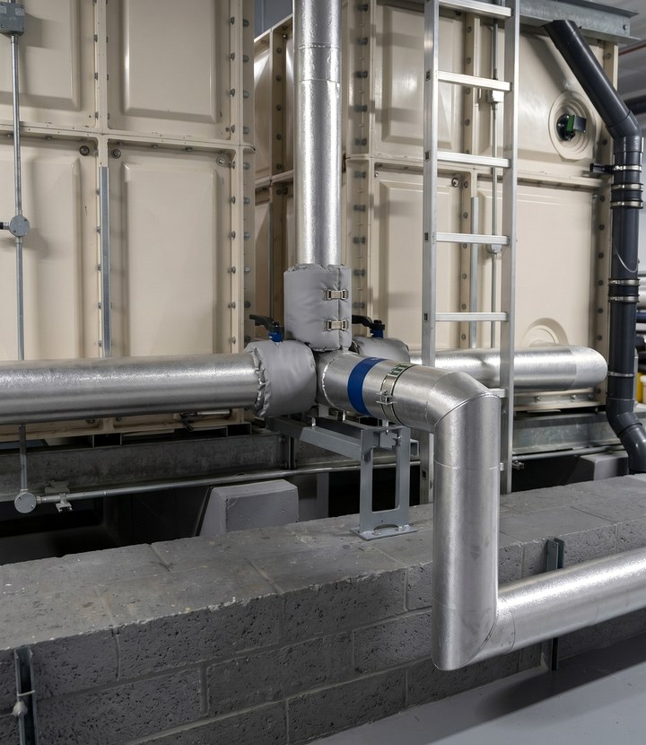Utilities and water treatment insulation detail around process services