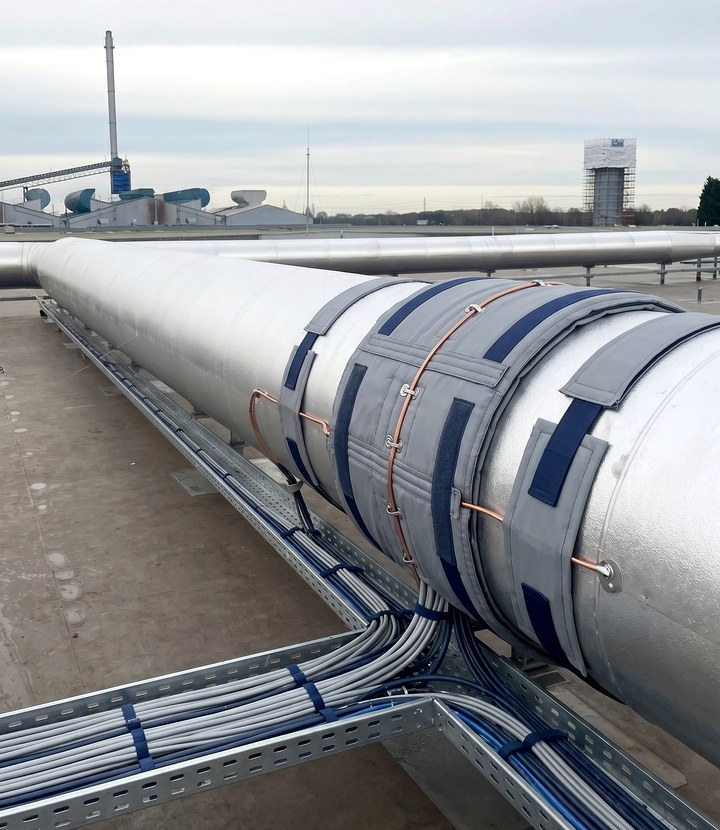 Utilities and water treatment insulation detail around process services