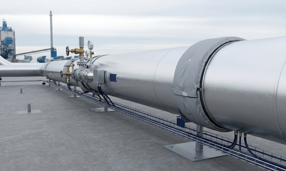 Utilities and water treatment insulation around plant pipework and service routes