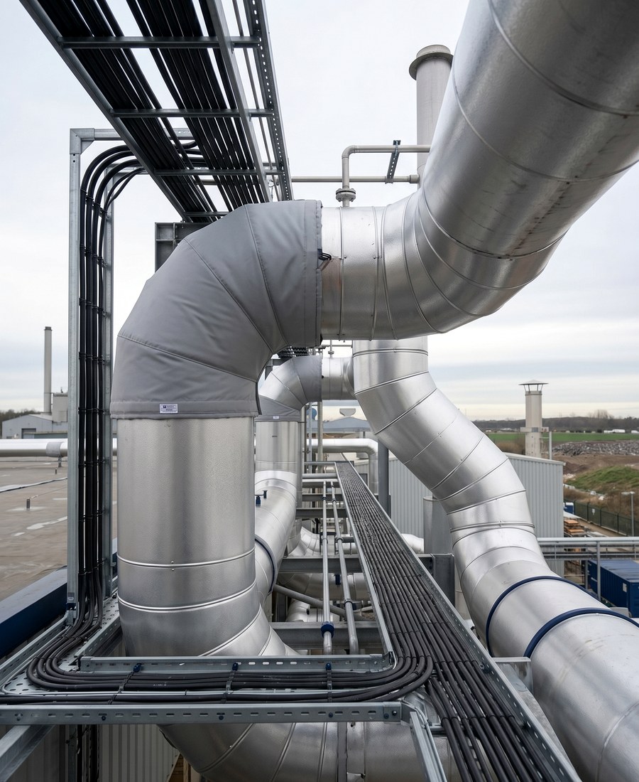 Utilities plant insulation with access-aware finish detail
